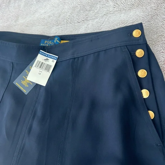 Ralph Lauren Wide-Leg Navy Women's Trousers - Picture 4 of 11